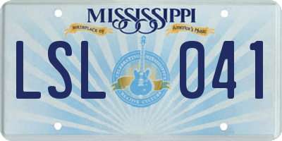 MS license plate LSL041