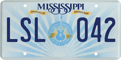 MS license plate LSL042