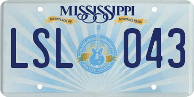 MS license plate LSL043