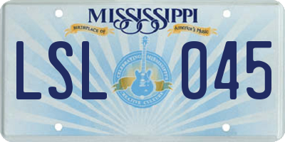MS license plate LSL045