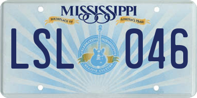 MS license plate LSL046
