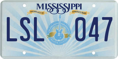 MS license plate LSL047