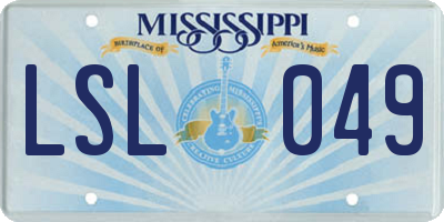 MS license plate LSL049