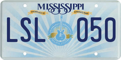 MS license plate LSL050