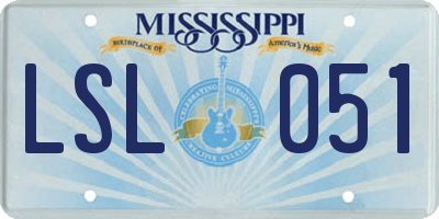 MS license plate LSL051