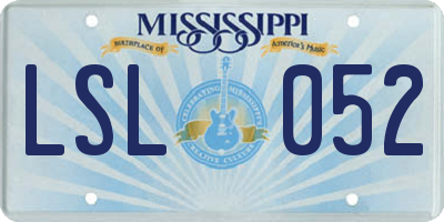 MS license plate LSL052