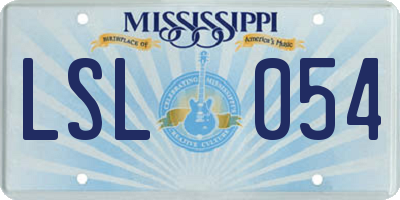 MS license plate LSL054