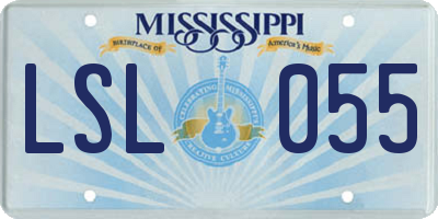 MS license plate LSL055