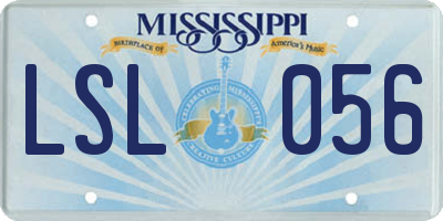 MS license plate LSL056
