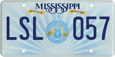MS license plate LSL057