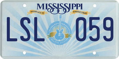 MS license plate LSL059
