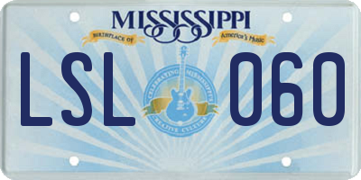MS license plate LSL060