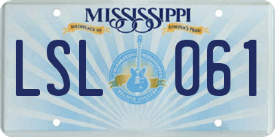 MS license plate LSL061