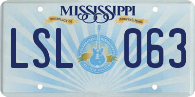 MS license plate LSL063