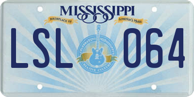 MS license plate LSL064