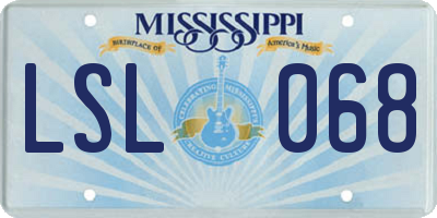 MS license plate LSL068