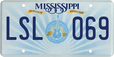 MS license plate LSL069