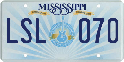 MS license plate LSL070