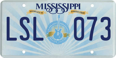 MS license plate LSL073