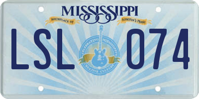 MS license plate LSL074