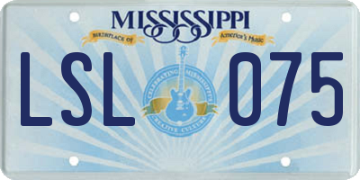 MS license plate LSL075