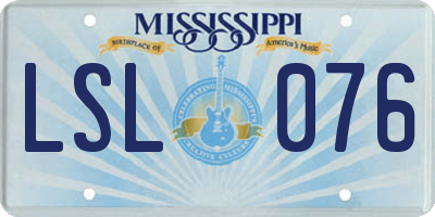MS license plate LSL076