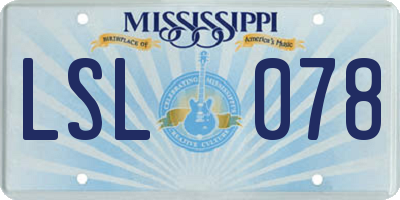 MS license plate LSL078