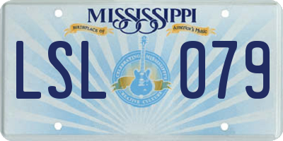 MS license plate LSL079