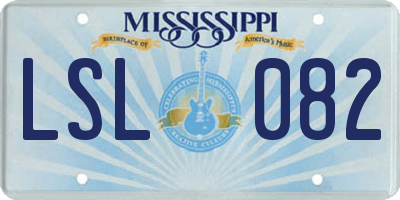 MS license plate LSL082
