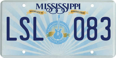 MS license plate LSL083