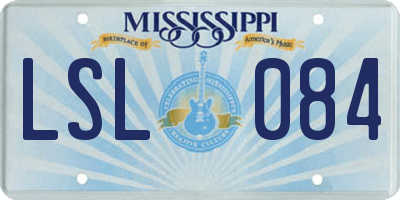 MS license plate LSL084