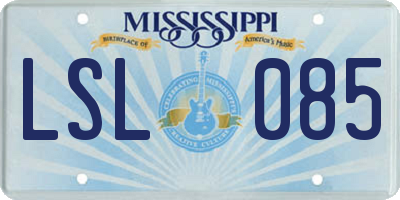 MS license plate LSL085