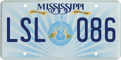 MS license plate LSL086