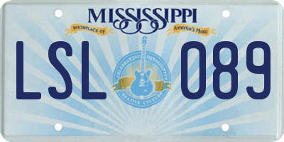 MS license plate LSL089