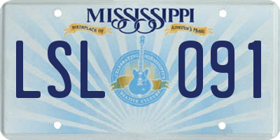 MS license plate LSL091