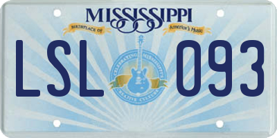 MS license plate LSL093