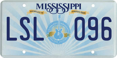 MS license plate LSL096