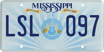 MS license plate LSL097