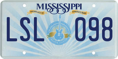 MS license plate LSL098
