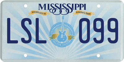 MS license plate LSL099