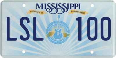 MS license plate LSL100