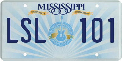 MS license plate LSL101