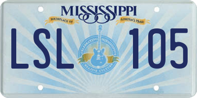 MS license plate LSL105