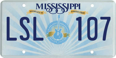 MS license plate LSL107