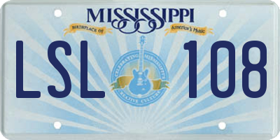 MS license plate LSL108
