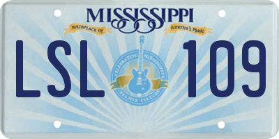 MS license plate LSL109