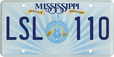 MS license plate LSL110