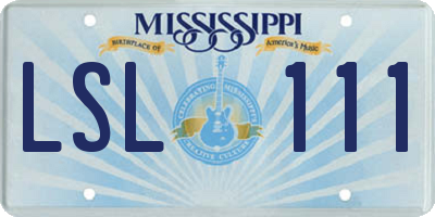MS license plate LSL111
