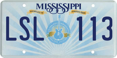 MS license plate LSL113