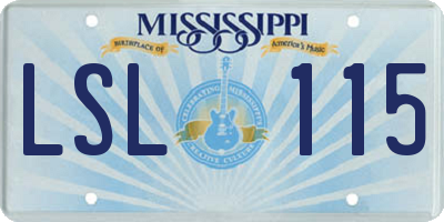MS license plate LSL115